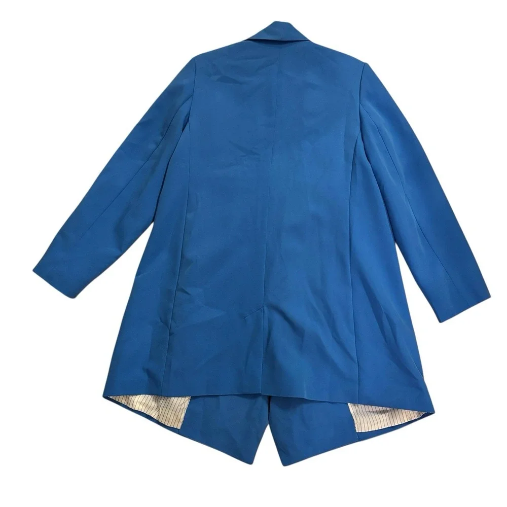 Roz & Ali‎ Open Drape Waterfall jacket Electric Blue Womens 1X Office Chic